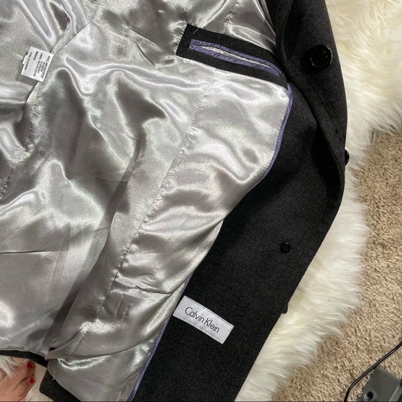 Like new Calvin Klein Dark Gray Pea coat - 6 - Picture 4 of 8